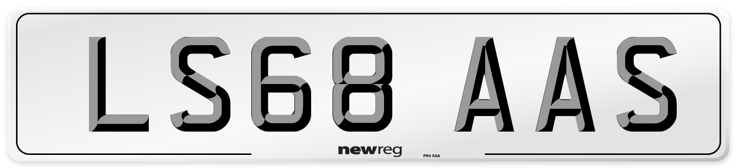 LS68 AAS Number Plate from New Reg